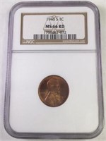 1946S 1 CENT LINCOLN PENNY MS66 RD