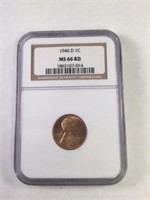 1946D 1 CENT LINCOLN PENNY MS66 RD