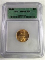 1944 1 CENT LINCOLN PENNY MS67 RD