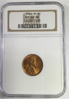 1944S 1 CENT LINCOLN PENNY MS66 RD