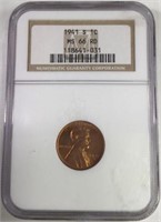 1941 S 1 CENT LINCOLN PENNY MS66 RD