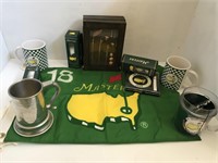 Masters coffee mugs, flag, beer stein, golf