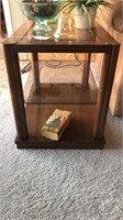 Two matching side tables with contents