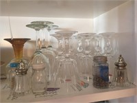 Cups, salt &  pepper shakers, bowls, crystal