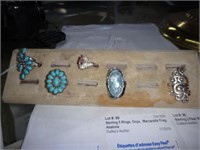 5 Sterling Rings: Turquoise, Pink Ice, Custom