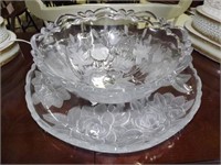 Rose Decorated 11" Bowl & Under Plate