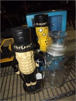 3Pcs. Mr. Peanut: Cast Iron Nut Tray, Dispenser, &
