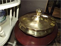 Brass Oval Covered Dish