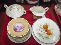 Hand Decorated & Transferware Plates, Cream & Suga