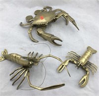 3 Brass Crabs and Crawfish