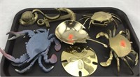 Brass Crabs, Sand Dollar, Horseshoe Crab and