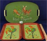 Three 1970s party trays