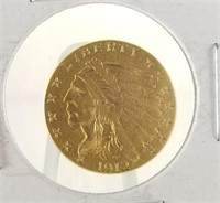 1912 2.5 GOLD INDIAN COIN HIGH GRADE
