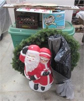Assortment of Christmas items that includes blow
