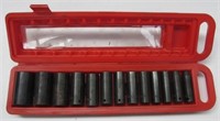 Pittsburgh 13-Piece deep well socket set with
