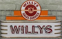 Willy's Sales and Service Neon Sign