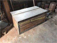 Large wood and galvanized cooler box