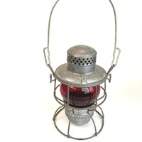 Vintage Red Globe Adlake Signal Lantern