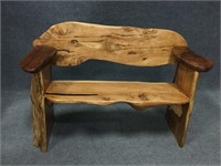 Rustic Driftwood Bench w/ Back