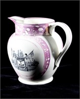 Sunderland Pink Luster Mariners Arms Pitcher