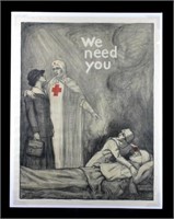 Original WWI Red Cross Poster 1918