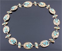 Navajo Sterling Silver 12K Turquoise Concho Belt