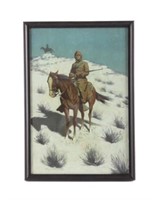 Frederic Remington (1861-1909) Cavalryman Chromo.