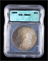1886-P Morgan Silver Dollar MS64 ICG Graded