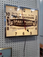 Harley-Davidson spark plugs light-up clock