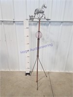 Lightning rod w /clear purple bulb and horse arrow