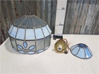 Lead glass lamp shade and hardware