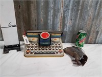 Unique "Dependable" typewriter toy, bike seat