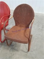 Metal shell back lawn chair (rust)