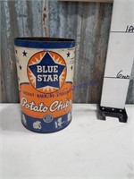 Blue Star potato chip can