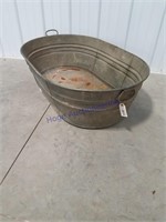 Oval galvanized metal tub