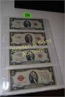 US SERIES 1928, 1953 AND TWO 1963 $2.00 CURRENCY