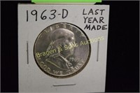 US 1963-D HIGH QUALITY FRANKIN SILVER HALF