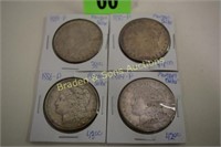 US 1880, 1884, 1886 AND 1889 MORGAN SILVER DOLLARS