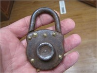 VINTAGE ANTIQUE COMBINATION LOCK PADLOCK