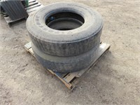 (2) Firestone 12R-22.5 Tires
