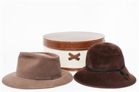 Vintage Rabbit Fur & Suede Hats, 2