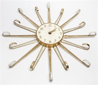 Mid-Century Modern Sunburst Wall Clock