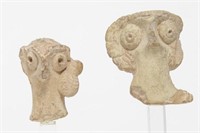 Syro-Hittite Heads of Astarte, 2 in Gray Clay