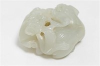 Chinese White / Celadon Jade Carving of Lion Cubs