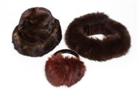 Vintage Fur Hats & Woman's Headwear, 3 Pcs