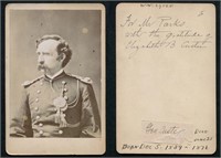 George A. Custer Cabinet Card. Signed.