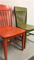 Pair of wood side chairs