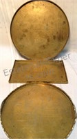 Brass plates. Chinese 10" round heavy solid brass