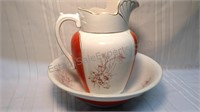 Vintage Elsie pitcher (12") and basin (15" x