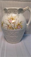 Vintage pitcher flower pattern 10"